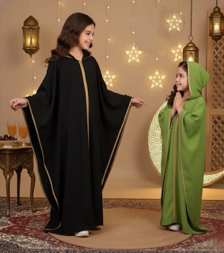 جلابة بنات رمضانية أنيقة – تصميم تقليدي فاخر