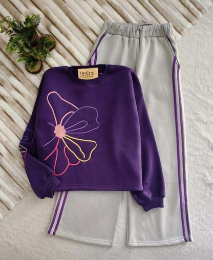 طقم شتوي نسائي أنيق بنقشات فاخرة – قطعتان