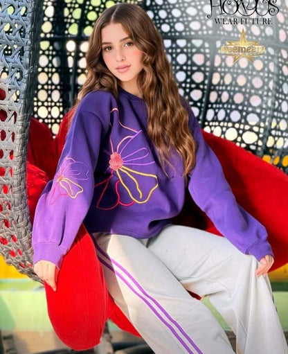 طقم شتوي نسائي أنيق بنقشات فاخرة – قطعتان